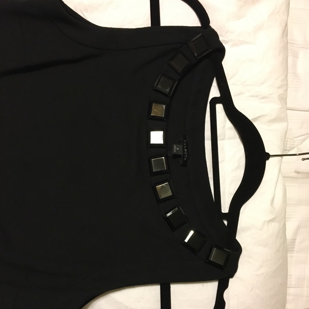 Talbots Embellished Black Sheath Dress - Size 6